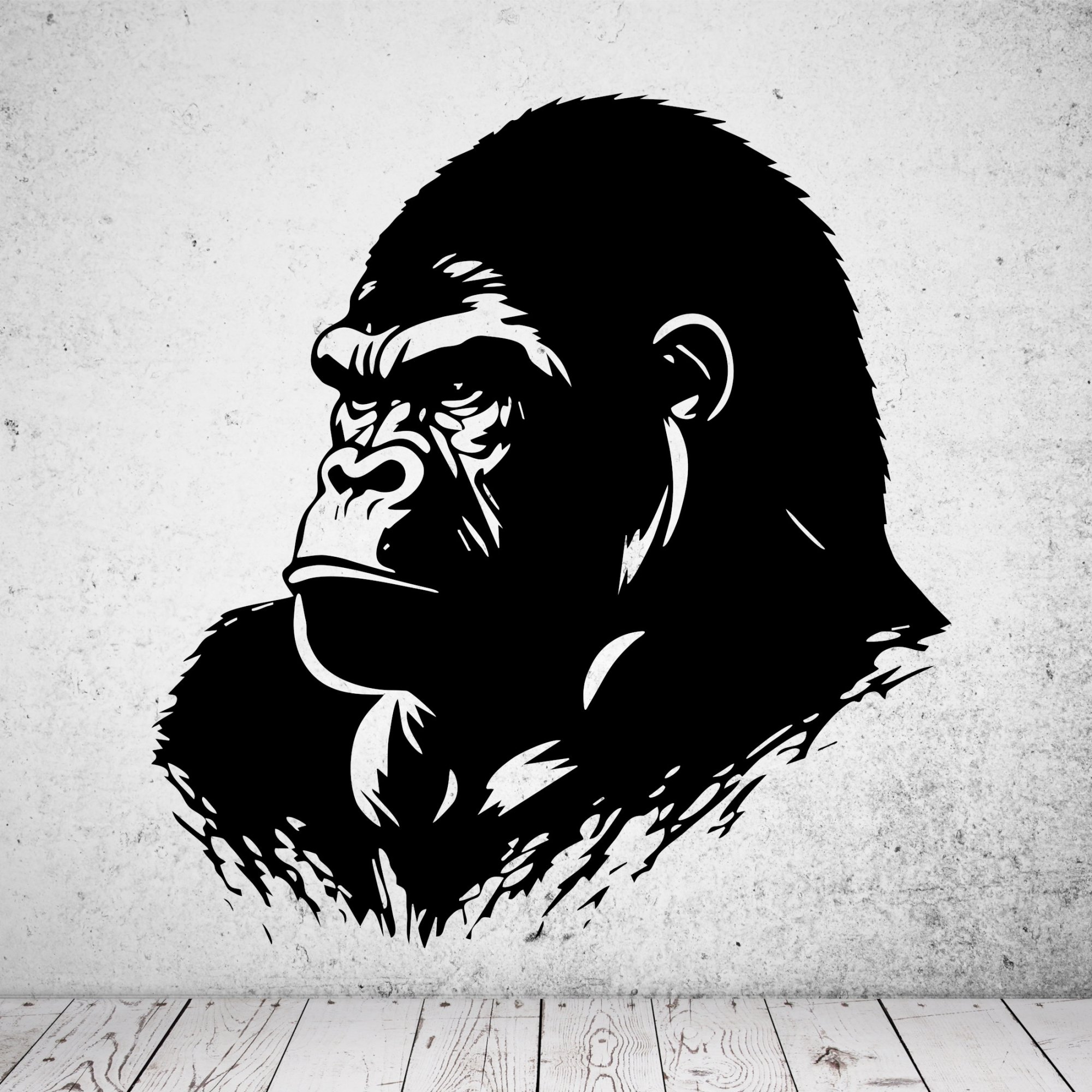 46184W Gorilla seitlich Wandsticker